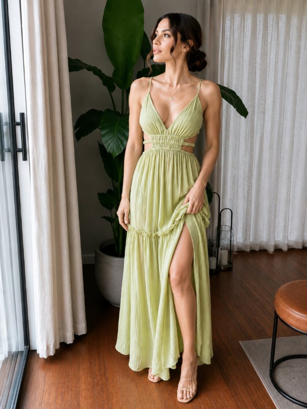 Elegant Green Maxi Dress